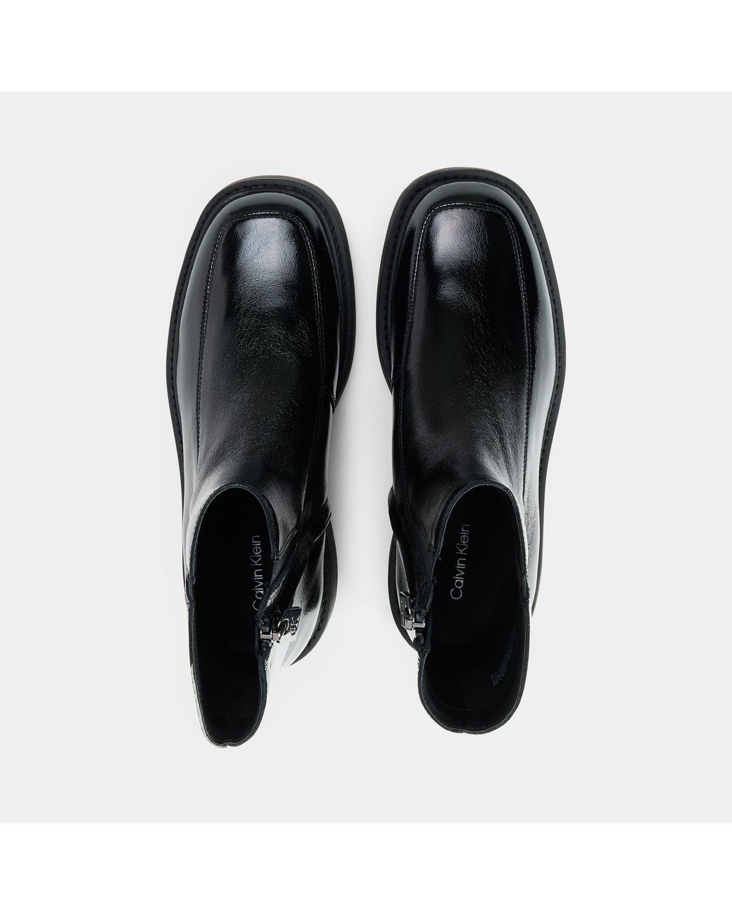 Calvin Klein Black Chunky Ankle Biker Boots