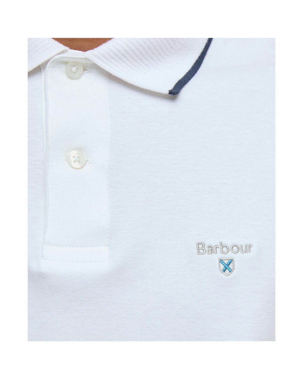 Barbour White Hackney Tailored Short-Sleeved Polo Shirt for men