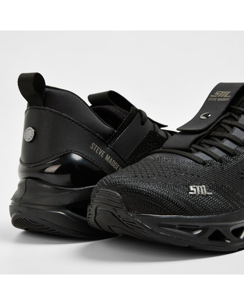 Steve Madden Black Surge 1 Mesh Trainers