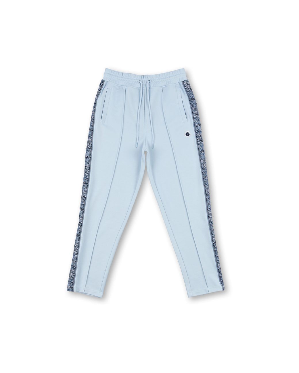 Pretty Green Blue Eclipse Paisley Open Hem Woven Joggers for men