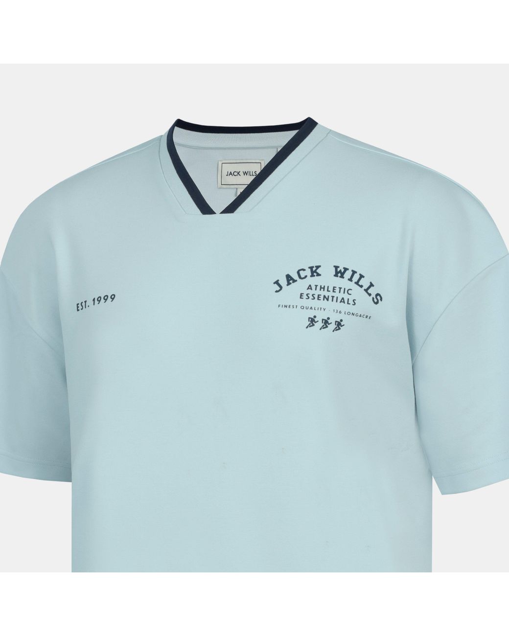 Jack Wills Blue V-Neck Short Sleeve Oversized T-Shirt for men