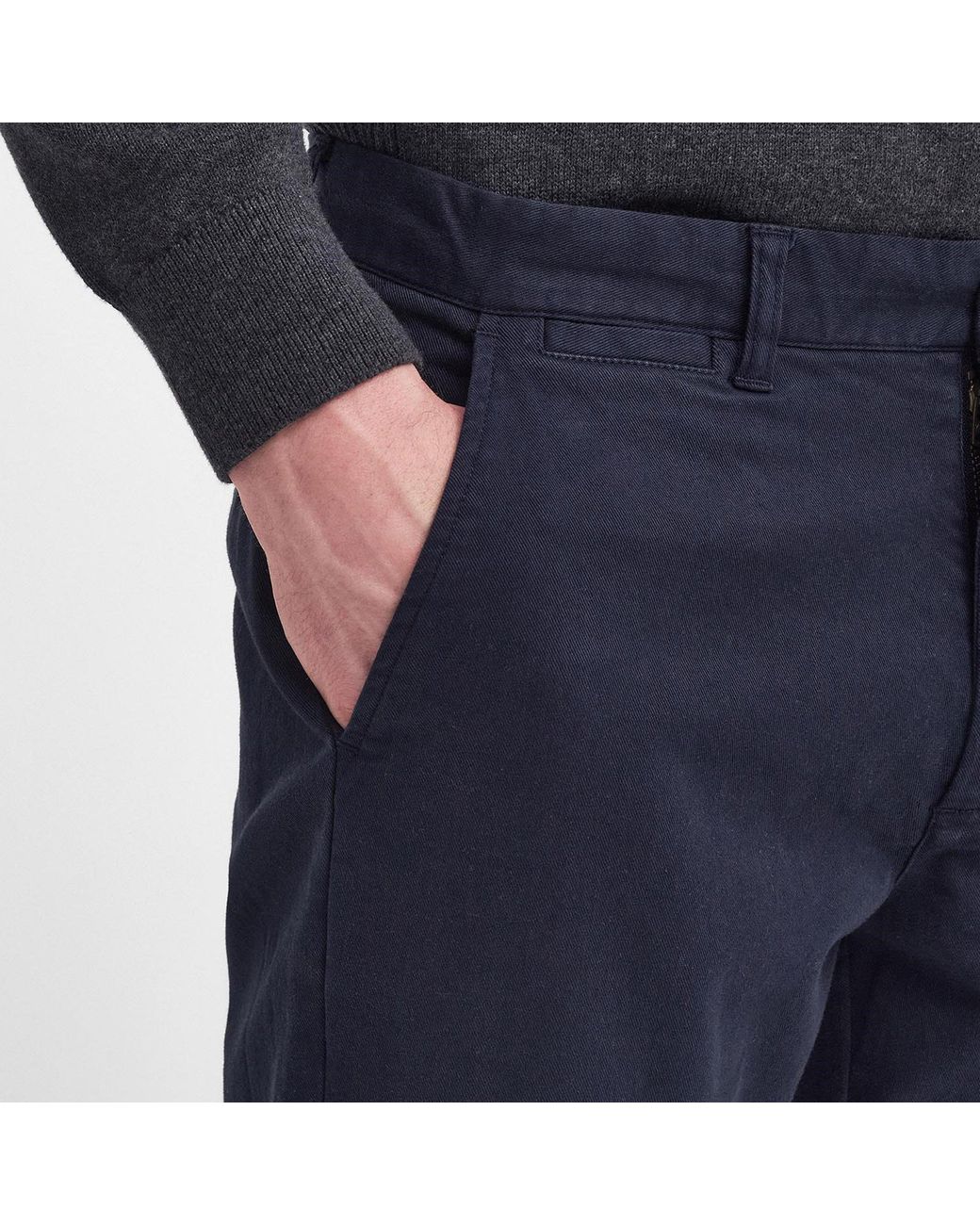 Barbour Blue Washed Stretch Tailored Trousers for men