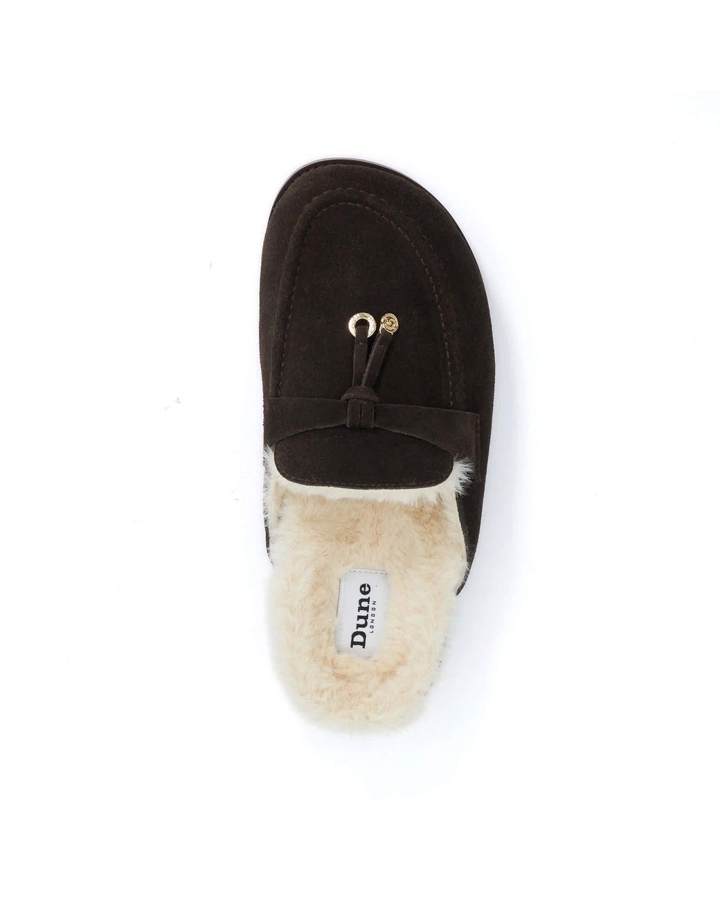 Dune Black Gravitas Suede Flat Mules