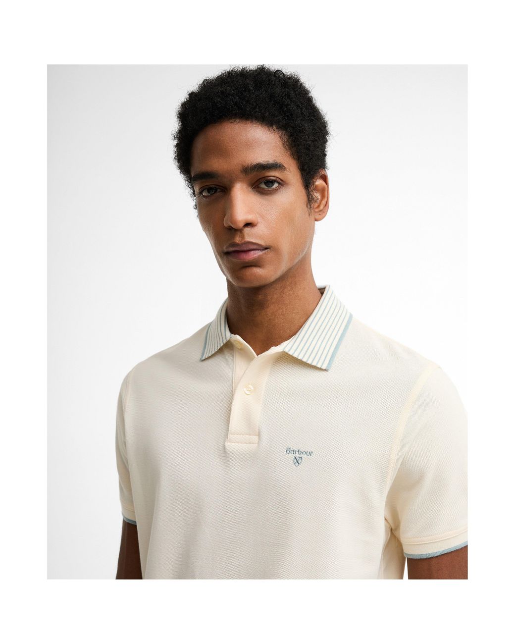 Barbour White Short Sleeve Polo Shirt for men