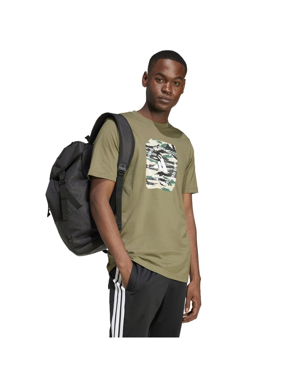 Adidas Green Graphic Logo T-Shirt for men