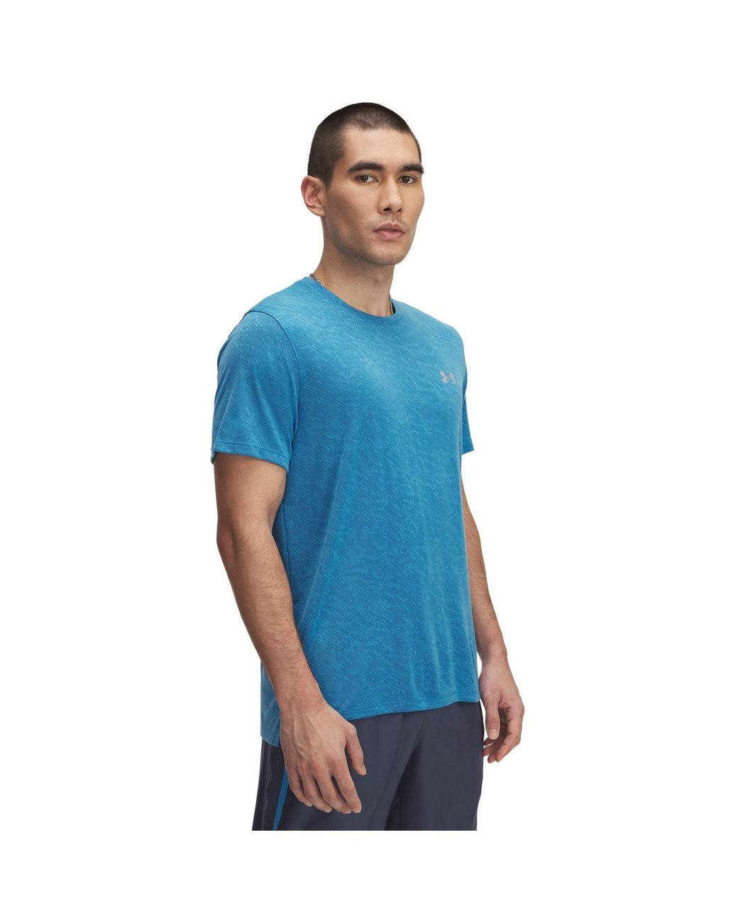 Under Armour Blue Launch Camo Short-Sleeve Performance Top for men