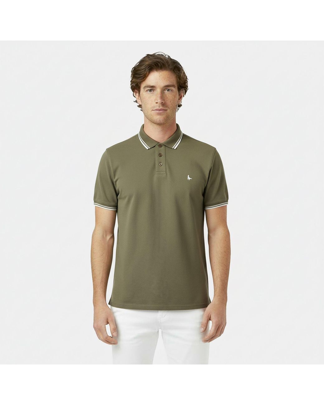 Jack Wills Green Edgeware Tipped Polo for men