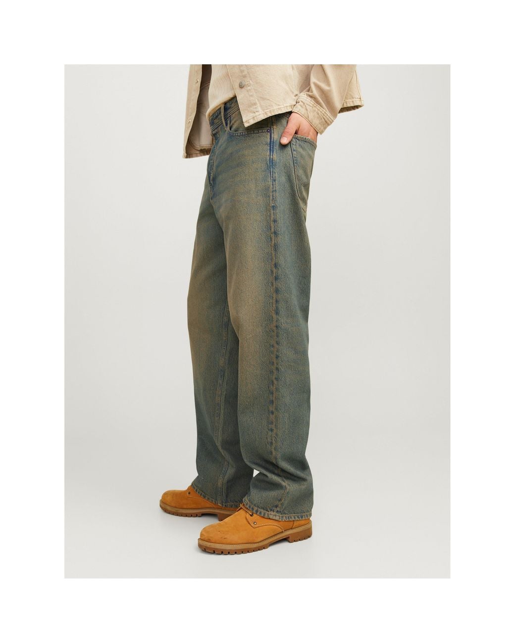 Jack & Jones Green Alex Straight Leg Jeans for men