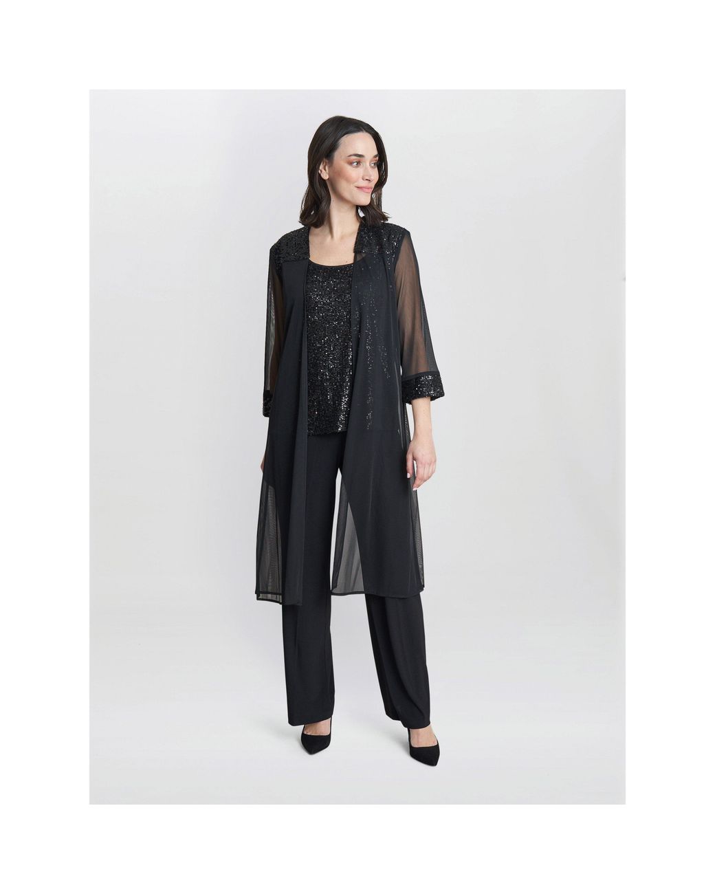 Gina Bacconi Black Jessica Three Piece Jersey Trouser Suit