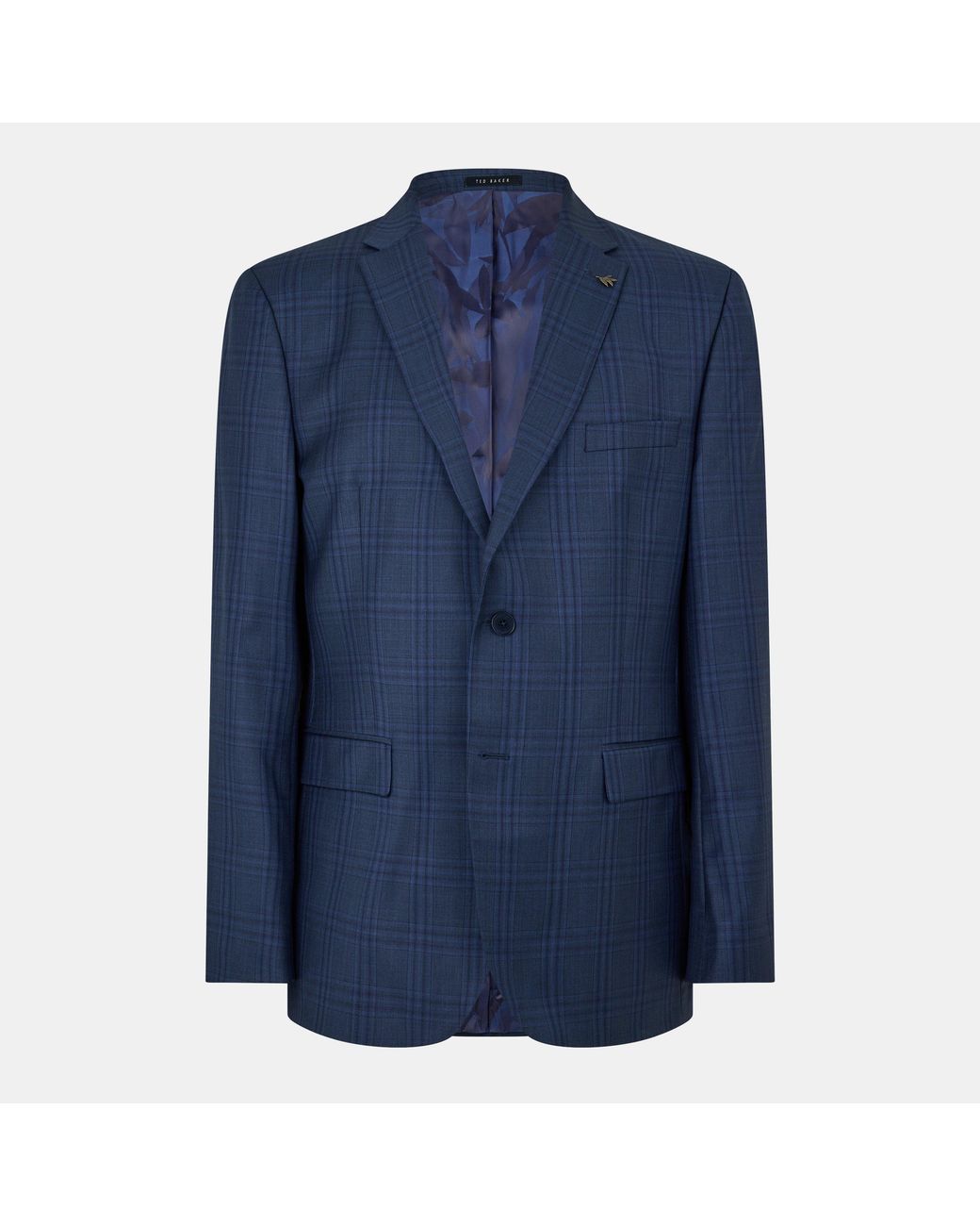 Ted Baker Blue Check Regular Suit Jacket for men