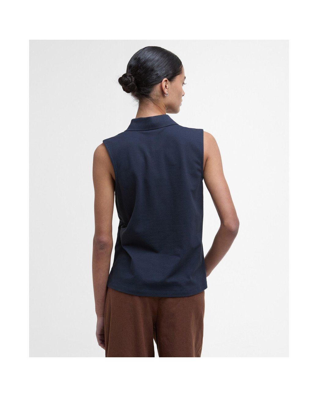 Barbour Blue Bowford Sleeveless Polo Shirt