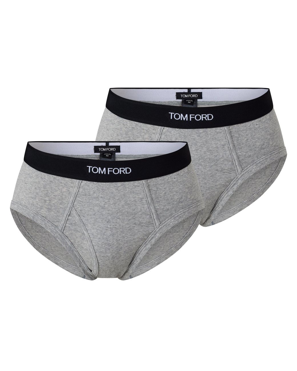 Tom Ford Gray Plain Cotton Briefs, 2-Pack for men