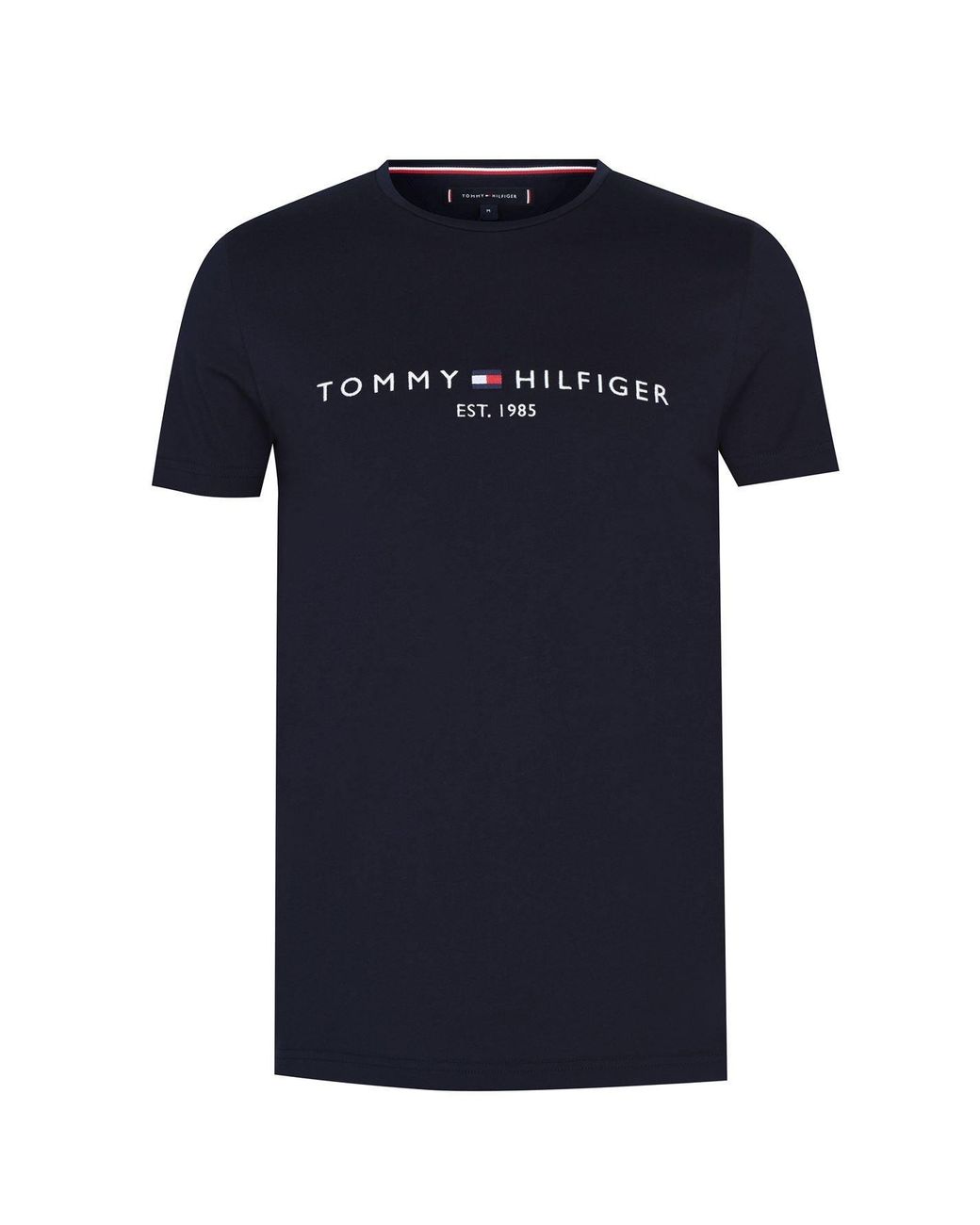 Tommy Hilfiger Blue Logo Crew Neck T Shirt for men
