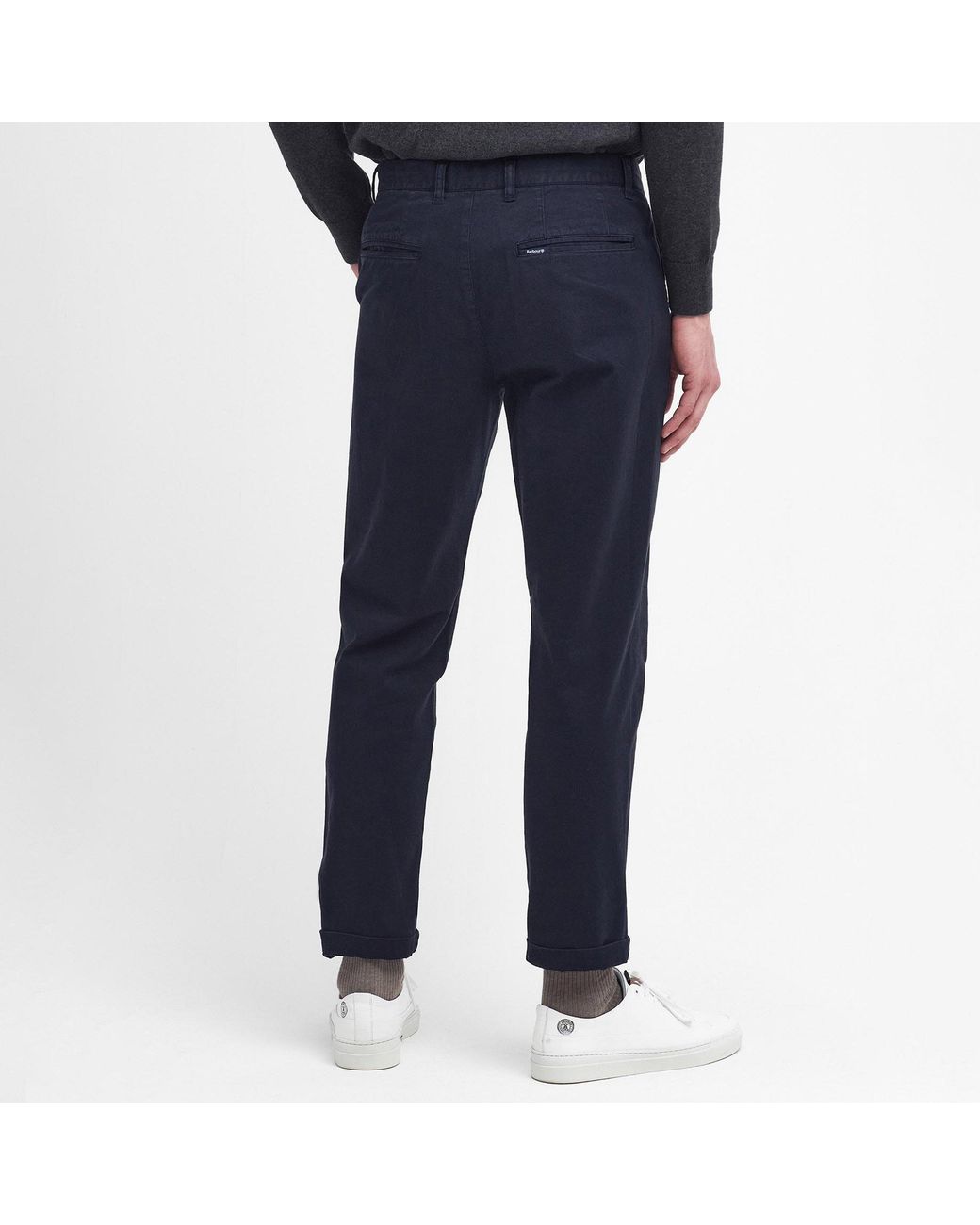 Barbour Blue Washed Stretch Tailored Trousers for men