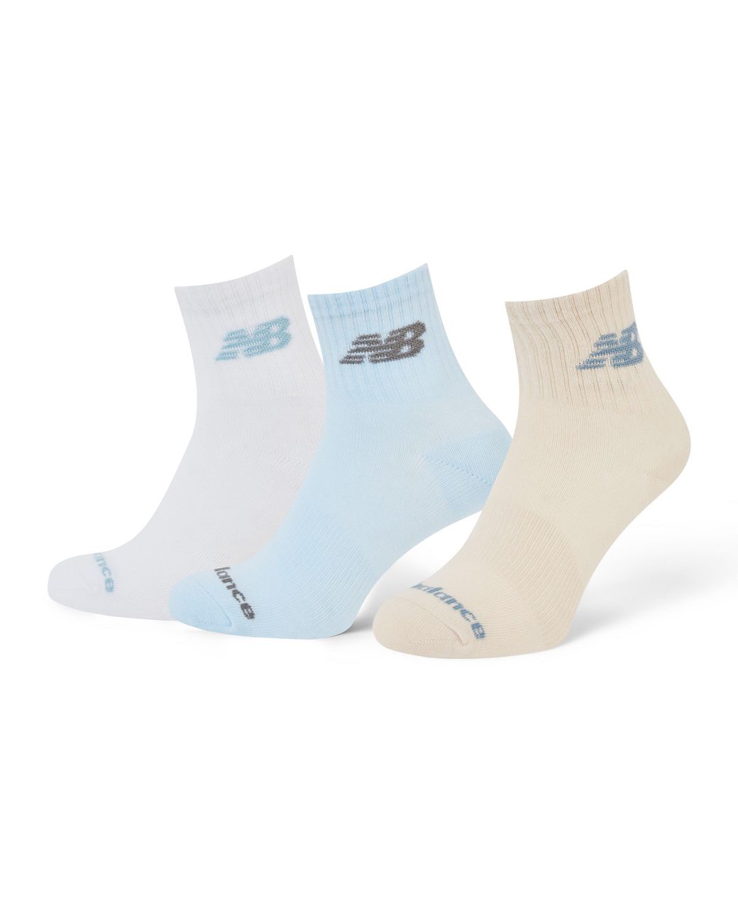 New Balance White Everyday Crew Socks 3-Pack Adults