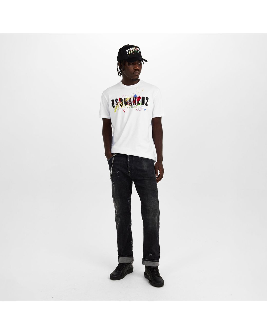 DSquared² White Dsq Splat T-Shirt for men