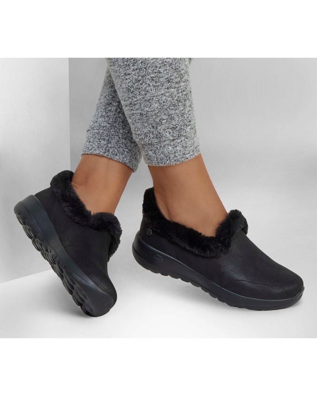 Skechers Black Slip On Trainers