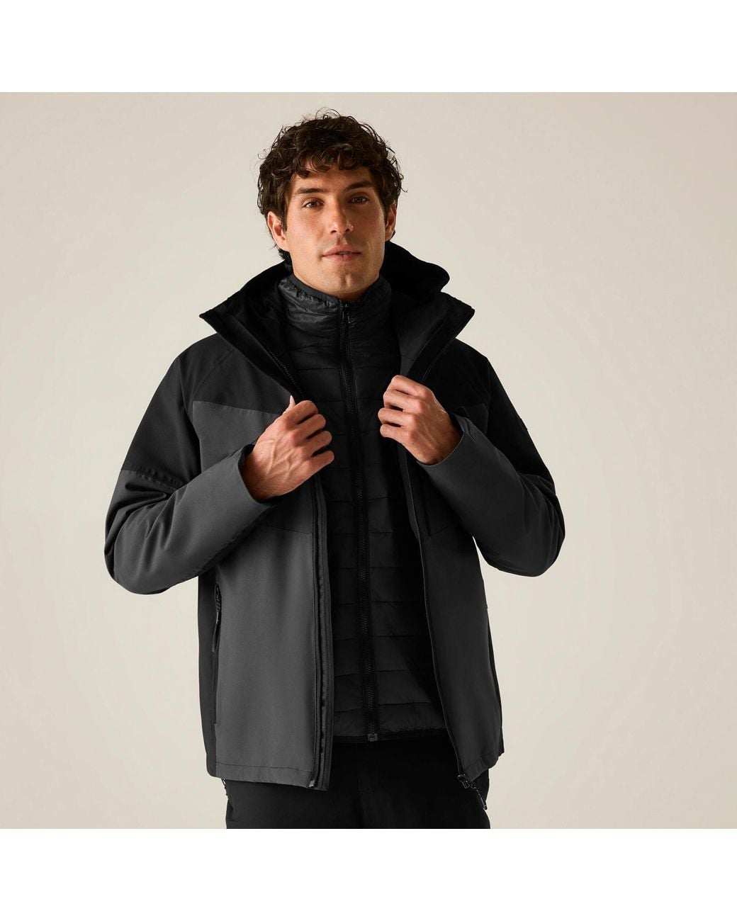 Regatta Black Wentwood Waterproof 3-In-1 Jacket for men