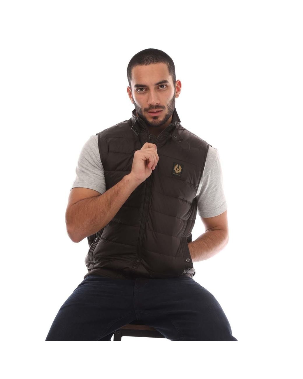 Belstaff Black Down Filled Nylon Circuit Gilet for men