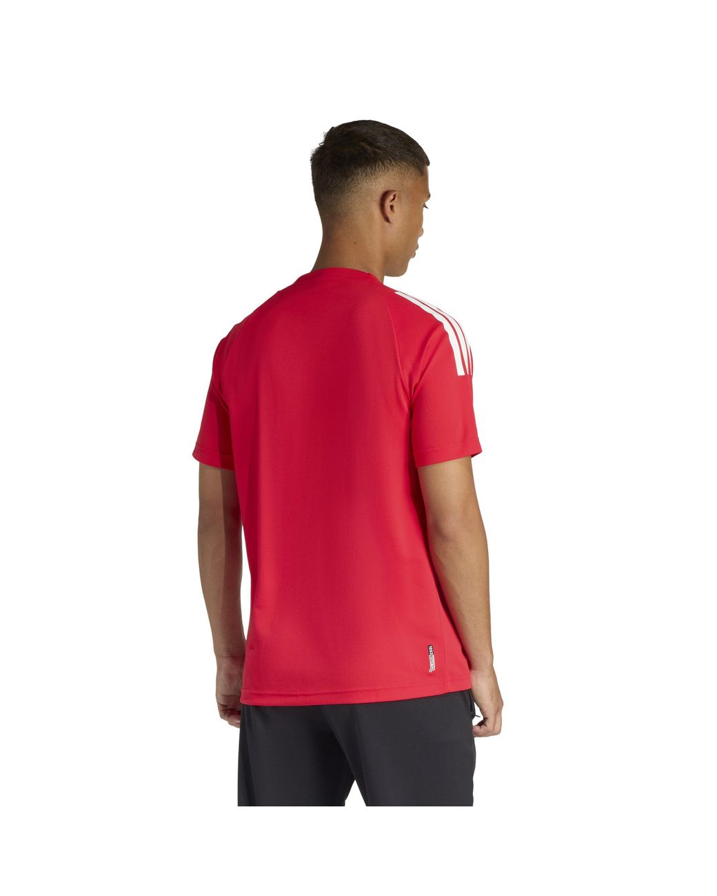 Adidas Red Classic 3 Stripe Sereno T-Shirt for men