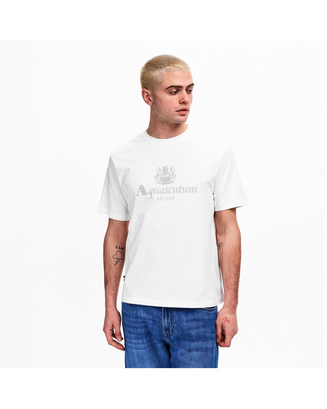 Aquascutum White T-Shirt for men