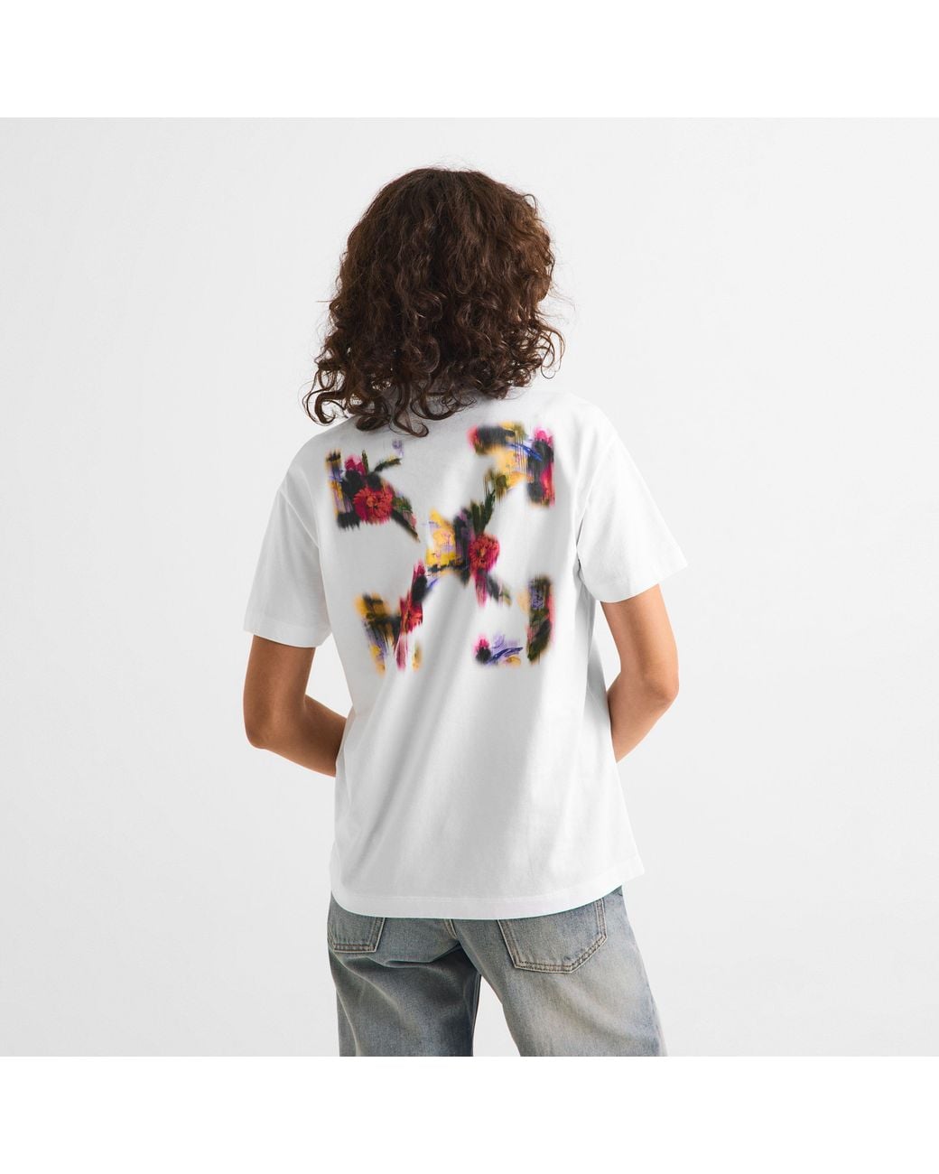 Off-White c/o Virgil Abloh White Chine Flower Cotton Short-Sleeve Oversized-Fit T-Shirt
