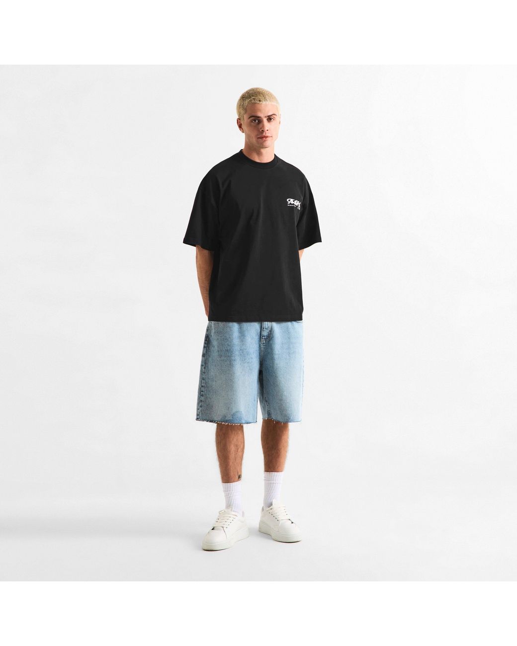 MKI Miyuki-Zoku Black Stack Oversized Fit T-Shirt for men