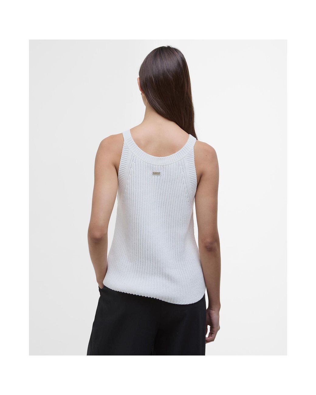 Barbour White Dakota Sweater Vest