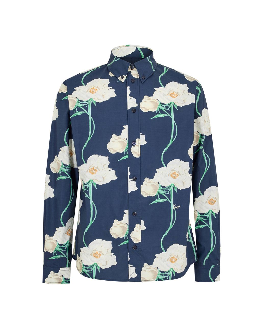 KENZO Blue Long Sleeve Patterned Shirt for men