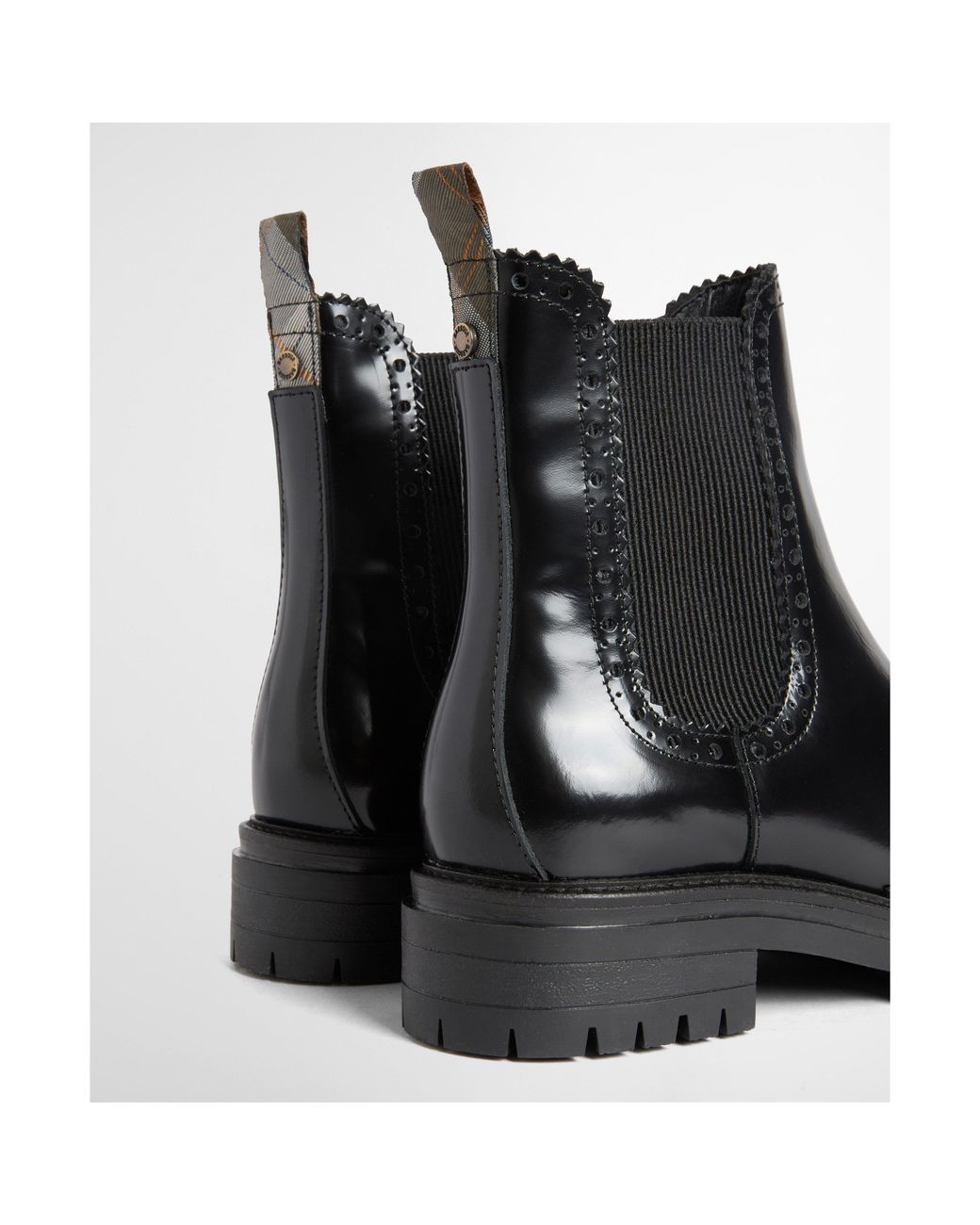 Barbour Black Fawne Leather Chelsea Boots