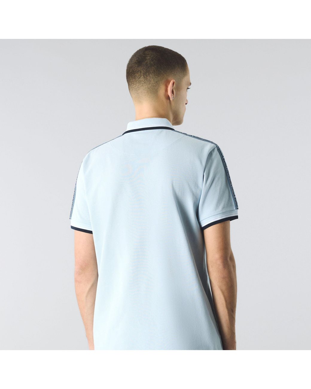 Pretty Green Blue Eclipse Tape Short-Sleeve Polo Shirt for men