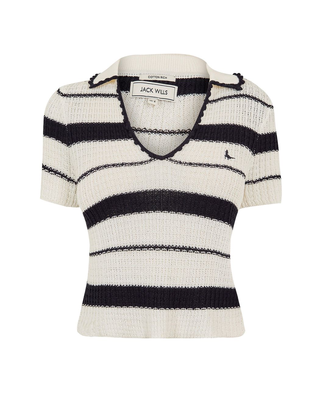 Jack Wills Multicolor Knitted Short Sleeve Polo Shirt