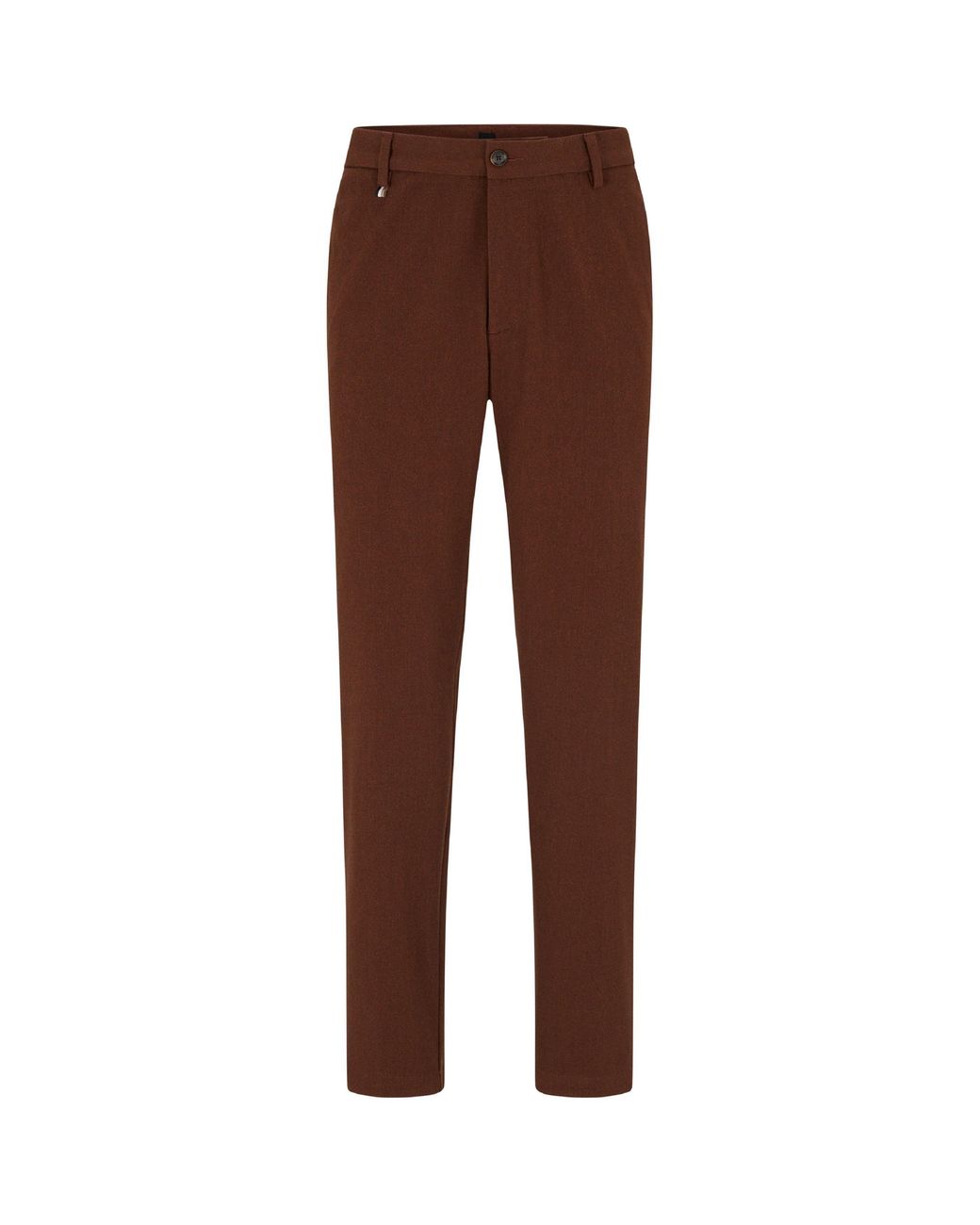 Boss Brown Kane Slim Fit Trousers for men