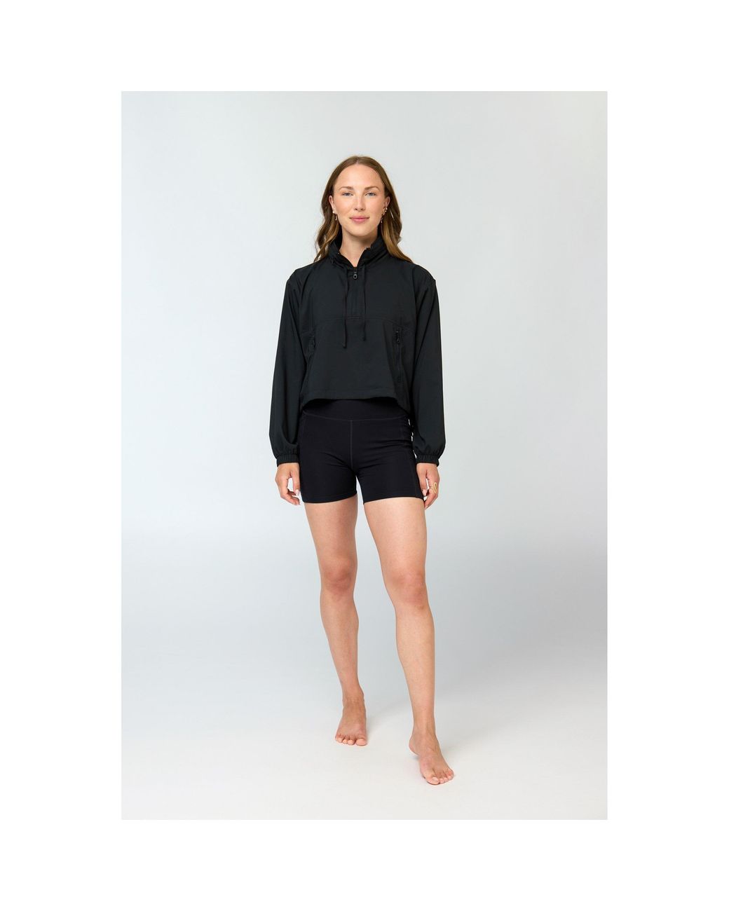 GIRLFRIEND COLLECTIVE Black Half Zip Windbreaker