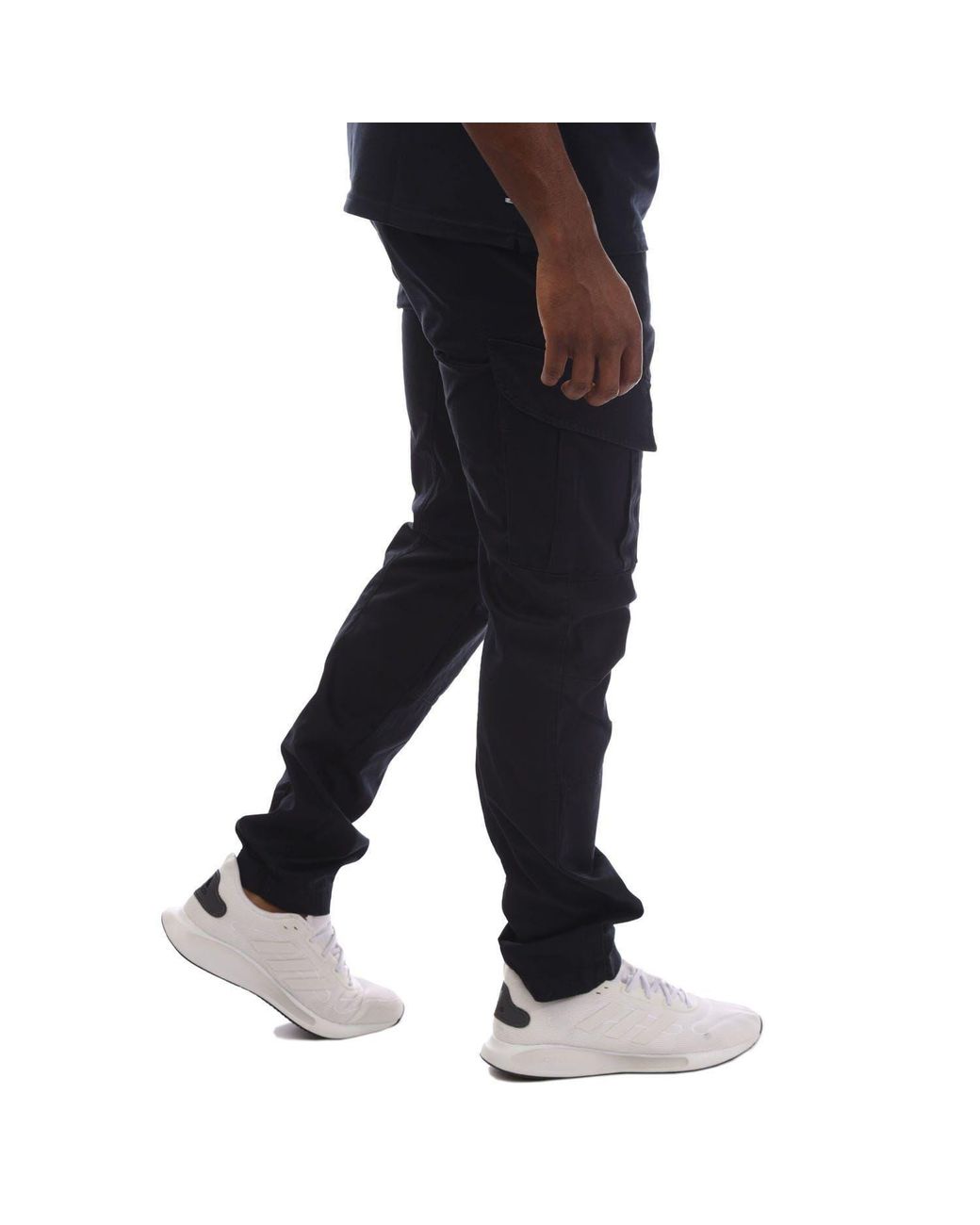 C P Company Black Stretch Sateen Lens Cargo Pants for men