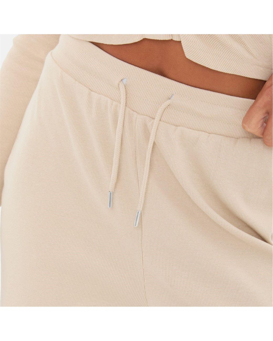 I Saw It First Natural Ribbed Wide Leg