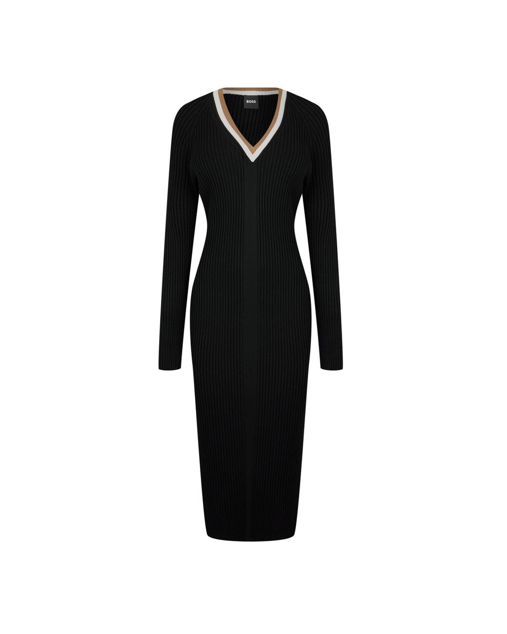 Boss Black Ficina Knitted Dress, Figure-Flattering Design