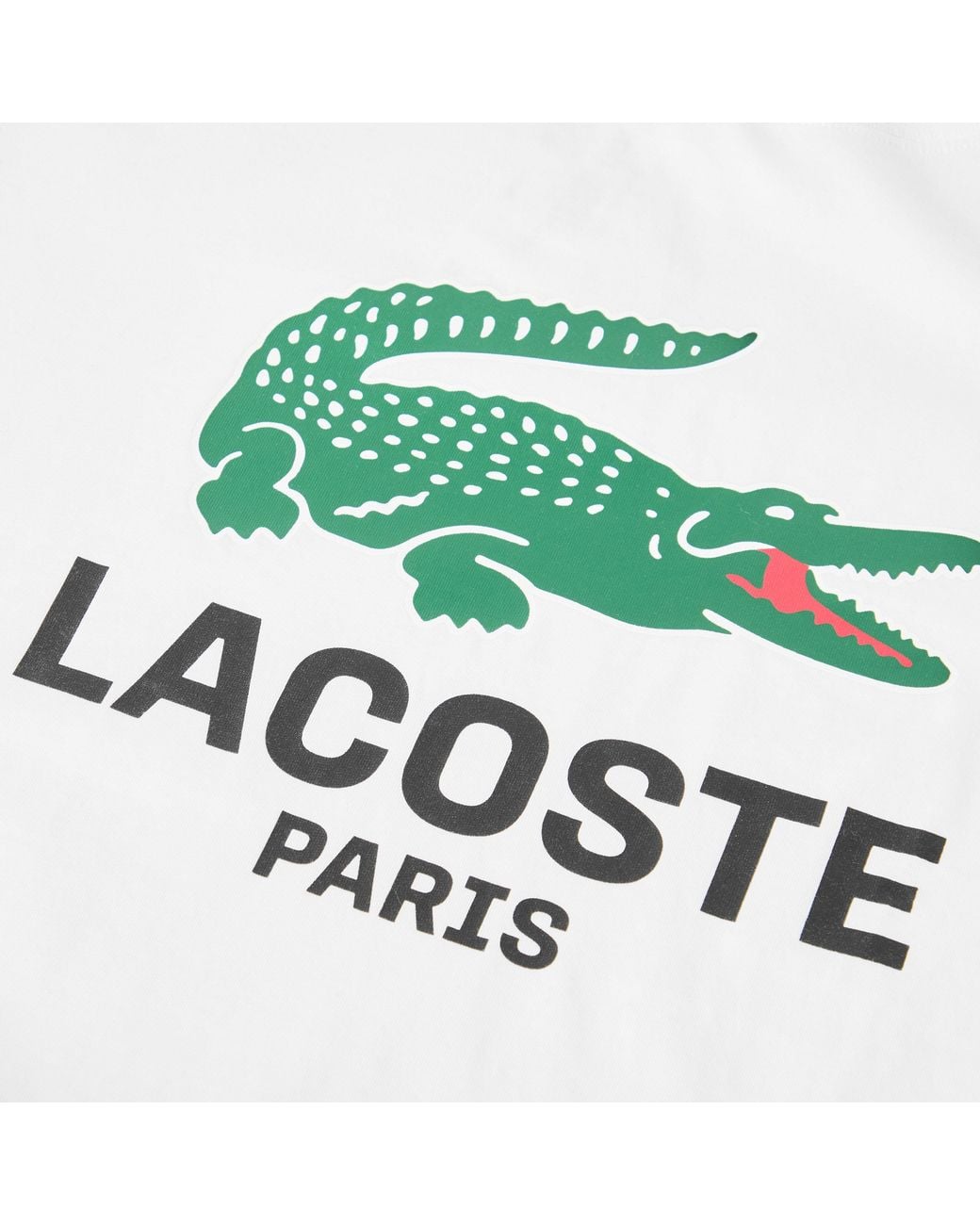 Lacoste White Large Croc Regular Fit T-Shirt for men