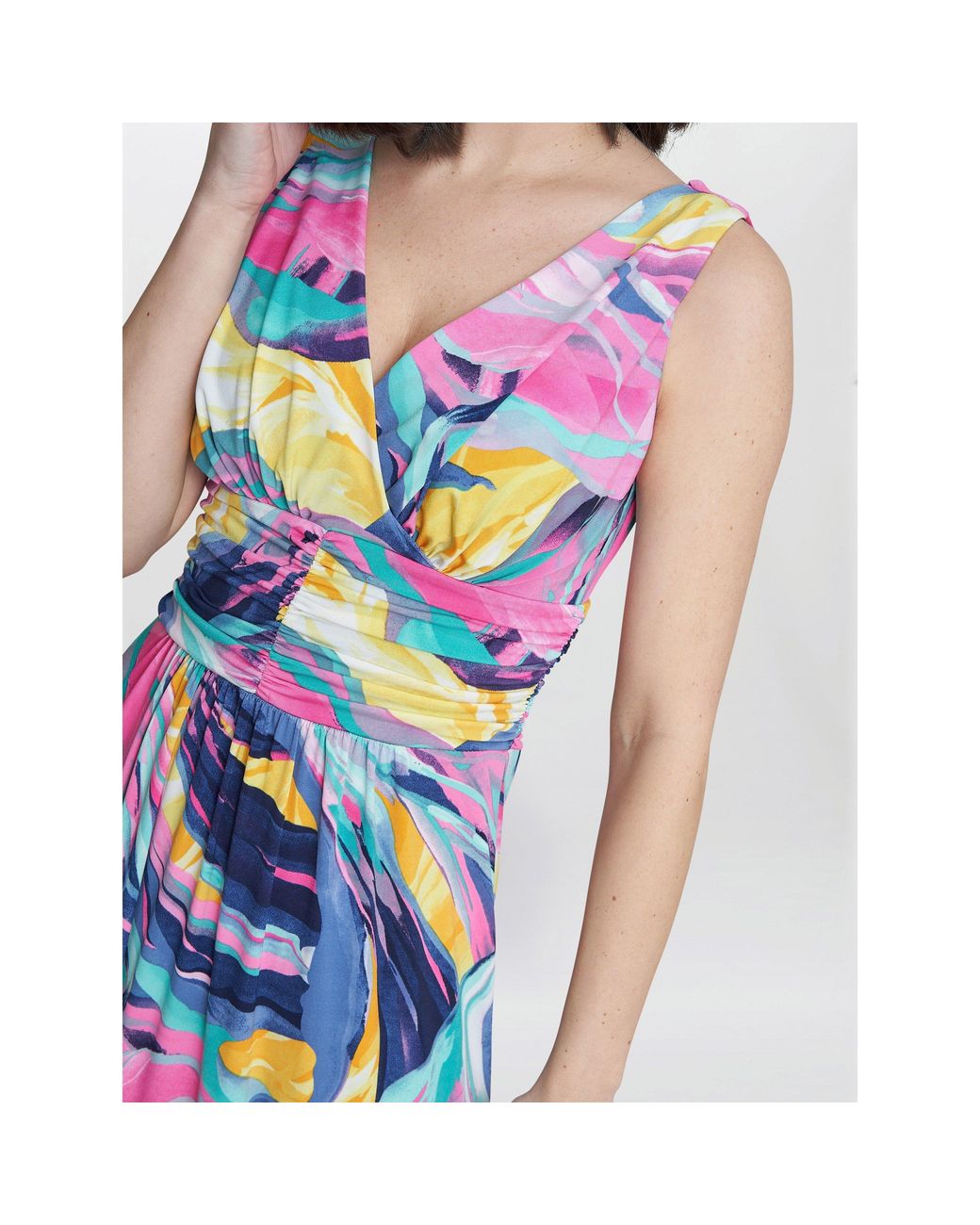 Gina Bacconi White Camille Maxi Jersey Dress