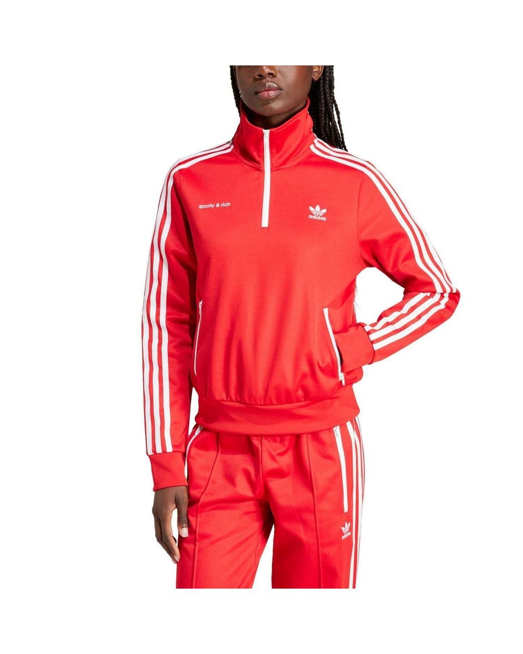 Adidas Originals Red Sporty & Rich X Adidas Track Top