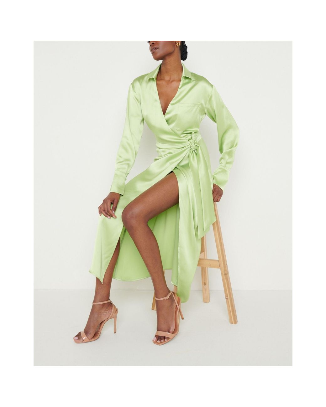 Pretty Lavish Yellow Ronnie Wrap Dress