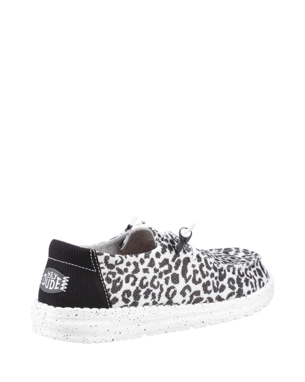 HeyDude White Wendy Leopard Moc Toe Shoes
