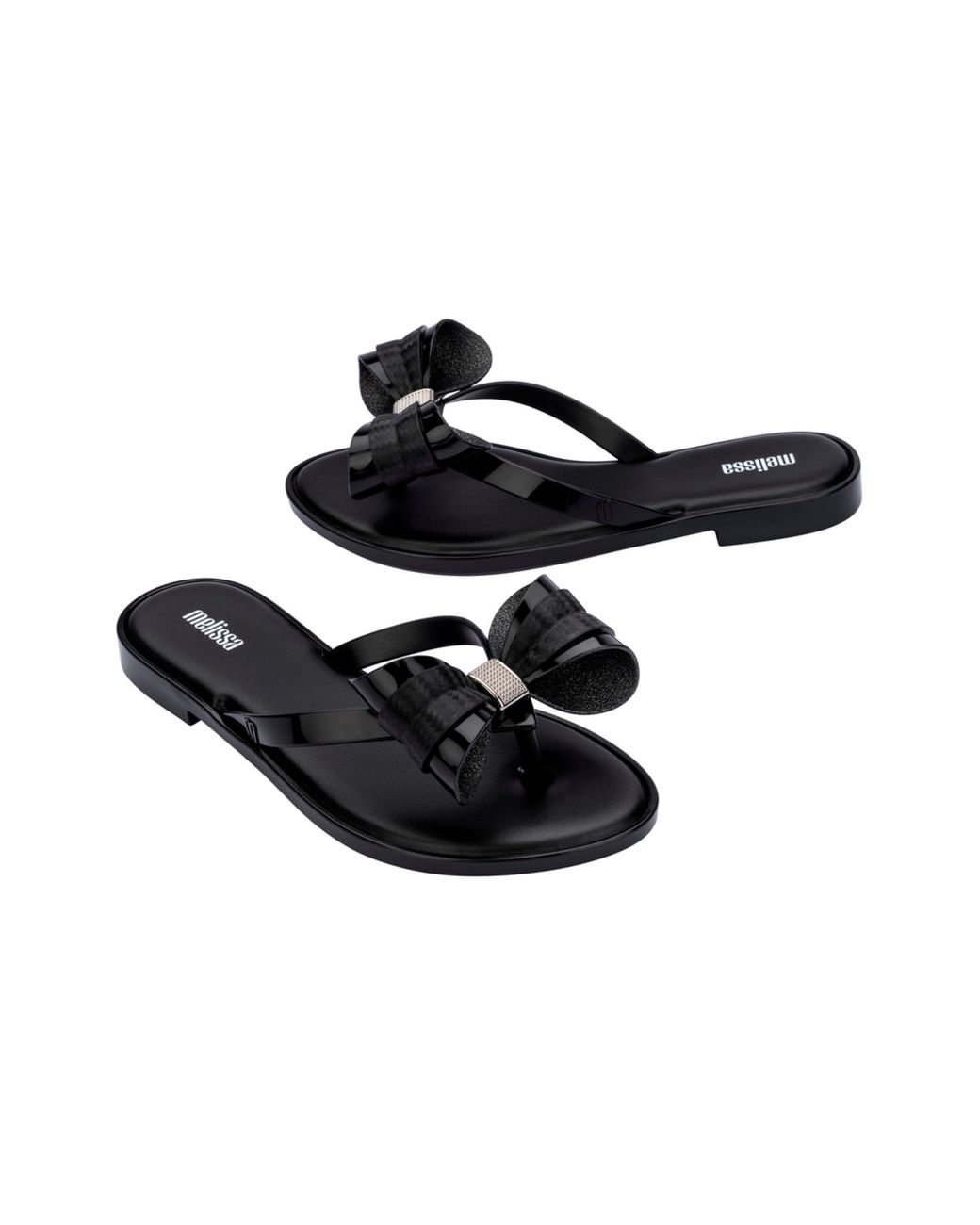 Melissa Black Slim Flat Sandals