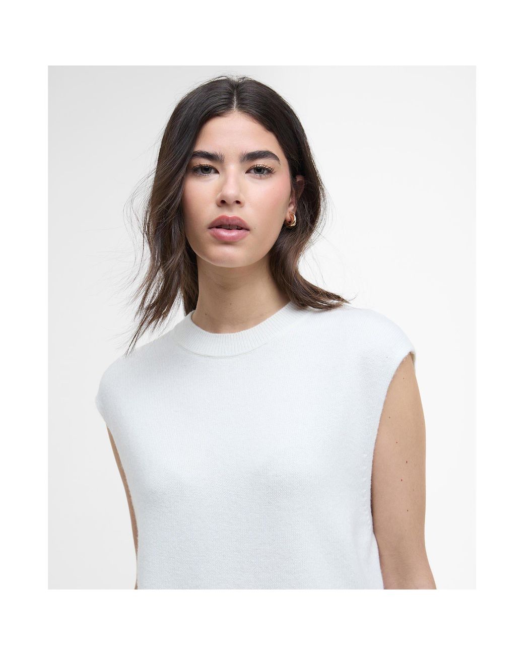 Barbour White Lana Sweater Vest
