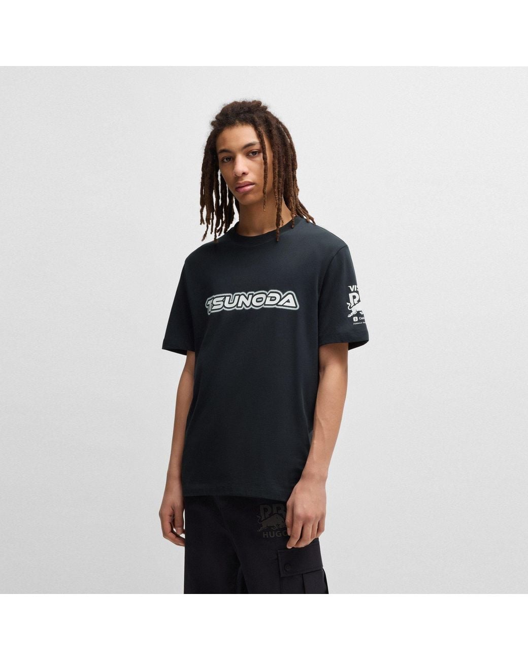 HUGO Black Yuki Short Sleeve Polo Shirt for men
