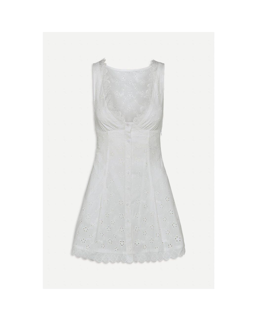 Frankie's Bikinis White X Bella Hadid Farm Eyelet Mini Dress