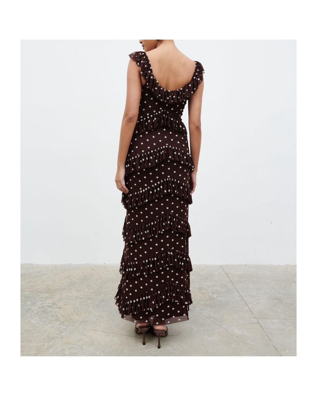 Pretty Lavish Black Cecile Ruffle Mesh Maxi Dress