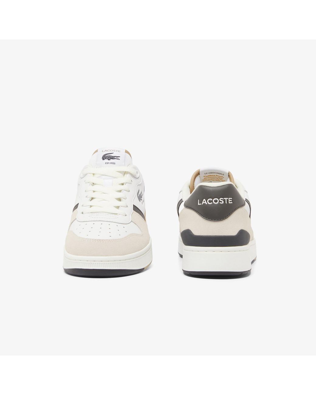 Lacoste White T-Clip Set Leather Court Trainers Size 9 for men