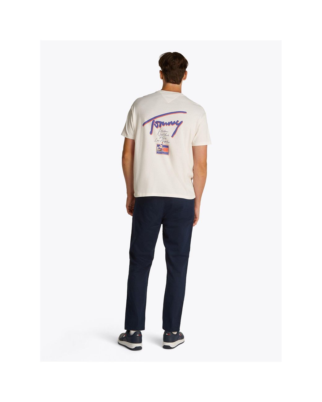 Tommy Hilfiger White Faded Graphic T-Shirt for men