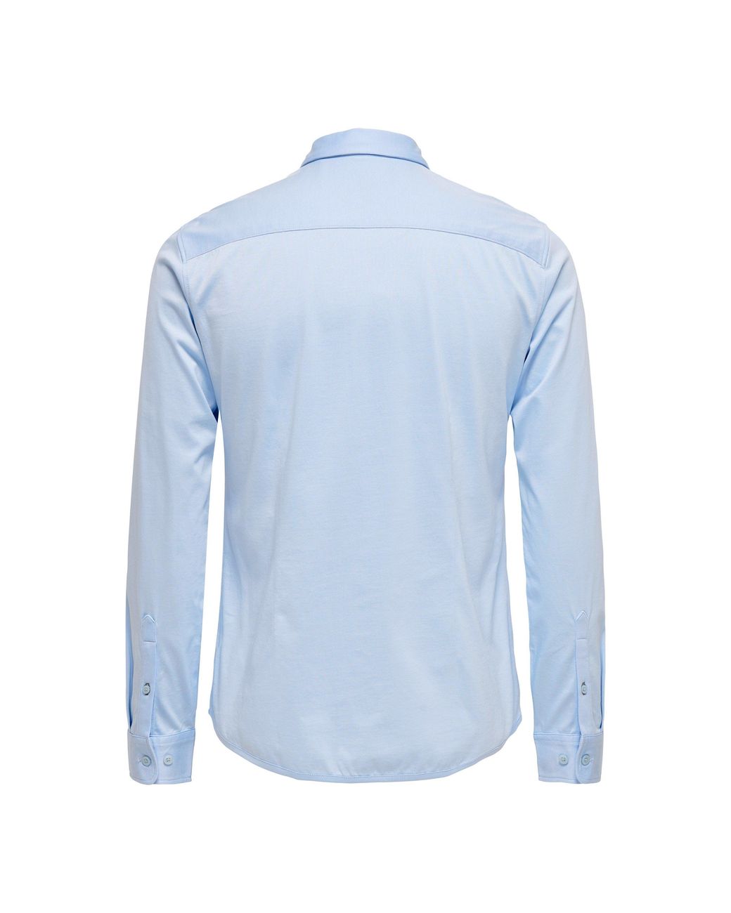 ONLY Blue Long-Sleeve Plain Shirt for men